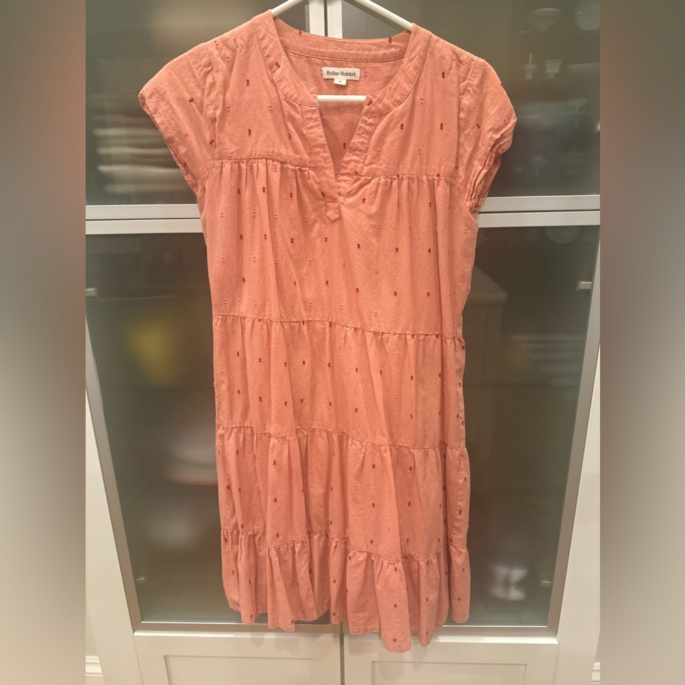 XS PEACH COLORED ROLLER RABBIT DRESS